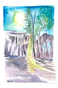 Ozark Wandern Aquarell Trail-Szene