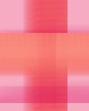 Abstracte kleurblokken in heldere pasteltinten. Roze, paars, rood. van Dina Dankers