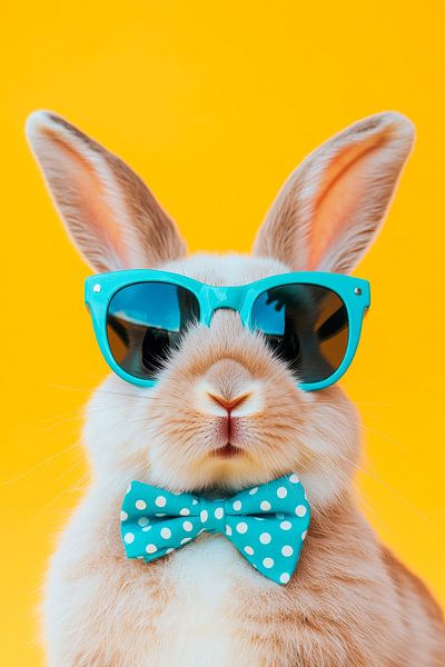 Stijlvol konijntje in het zonlicht van Poster Art Shop