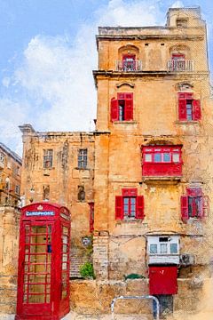 Malte Valetta ville peinture aquarelle #malta sur JBJart Justyna Jaszke