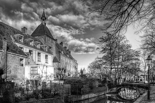 Dieventoren en Zuidsingel historisch Amersfoort zwartwit