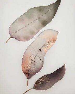 Wabi-sabi blad met aquarel van Carla Van Iersel