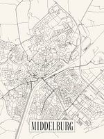 City map Middelburg - City - Light version - Zeeland Map