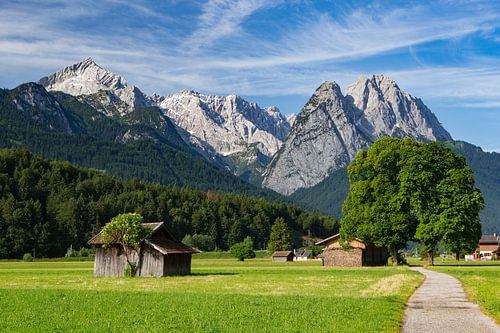 Uitzicht op de Waxensteine in Garmisch-Partenkirchen
