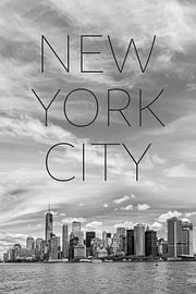 NYC Lower Manhattan & Hudson River | Tekst & Skyline