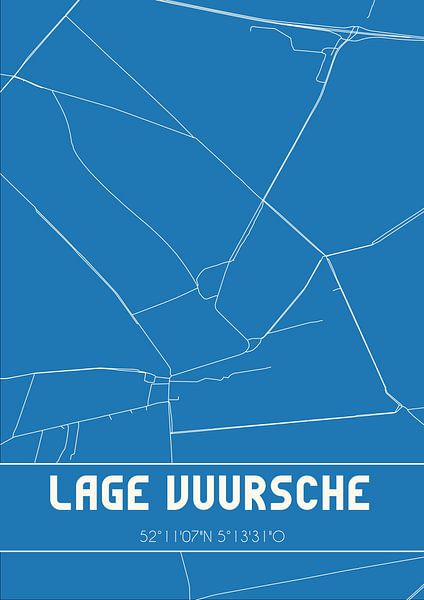 Blaupause | Karte | Lage Vuursche (Utrecht) von Ortsdrucke
