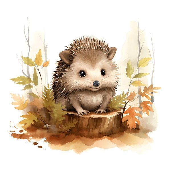 Aquarell - Niedlicher Igel von Pixelbull Design