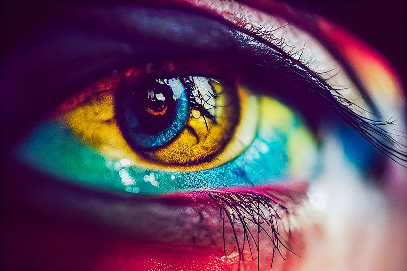 bunte Frau Augen Make-up, Art Illustration 01 von Animaflora PicsStock