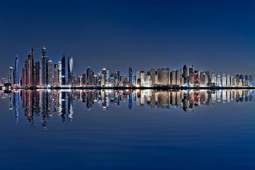 Dubai Skyline Reflection, Dubai Marina by Dieter Meyrl