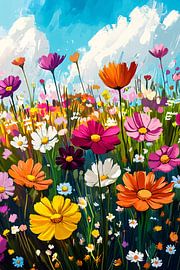 Buntes Blumenfeld von Art & Soul Creations