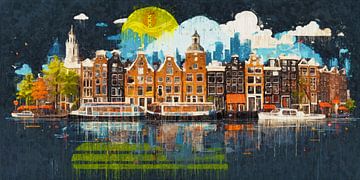 Amsterdam, die gemalte Skyline von Arjen Roos