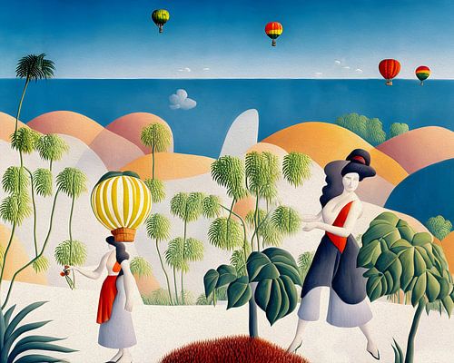 Luchtbalonnen boven zee