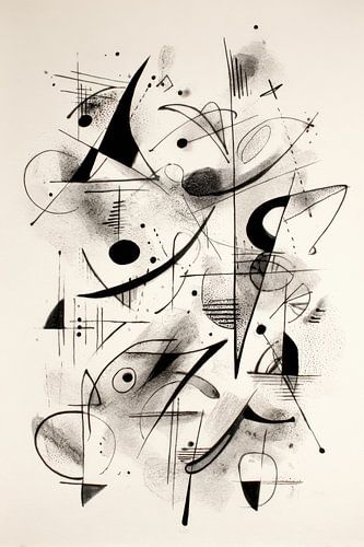Expressive black-and-white abstract face