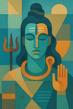 Eine geometrische Illustration des Gottes Shiva.
