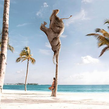 Olifant Palmboom Palmphant surreal art van Martijn Schrijver