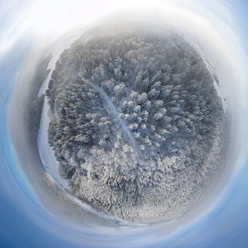 Sferisch Panorama Sneeuwbos Zwabische Alb van Christoph Hermann