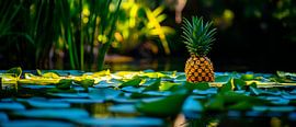 Ananas auf Seerosen im Sonnenlicht von Poster Art Shop