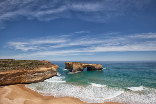 Morgenlicht mit Meerblick, Landschaft und Horizont der Hauptstraße, Australien