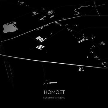 Zwart-witte landkaart van Homoet, Gelderland. van Rezona
