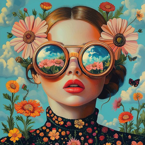 Floral symphony II by Mirjam Duizendstra on canvas, poster