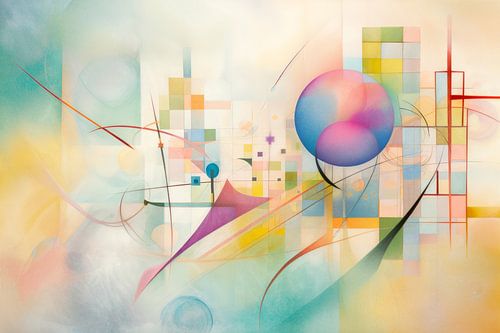 Abstract, pastel, shapes and lines