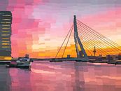 Schilderij Rotterdam Skyline van Ruud Kuijpers thumbnail