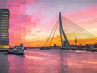 Schilderij Rotterdam Skyline
