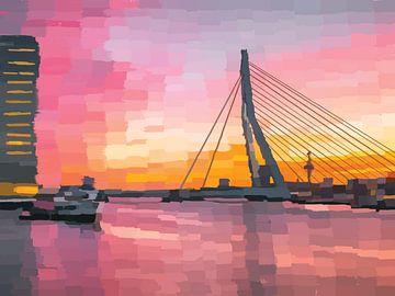 Gemälde Skyline von Rotterdam von Ruud Kuijpers