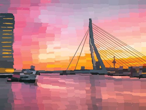 Gemälde Skyline von Rotterdam von Ruud Kuijpers
