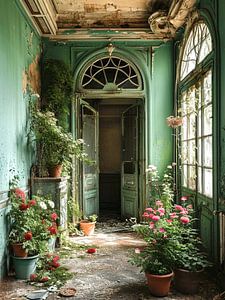 Lost Place Villa Wintergarten Blumentöpfe  Romantik Verfall