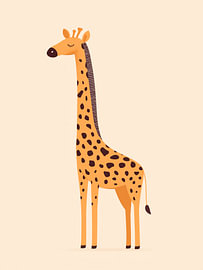 Minimalistische Giraffe – Ruhiges Safaribild fürs Kinderzimmer