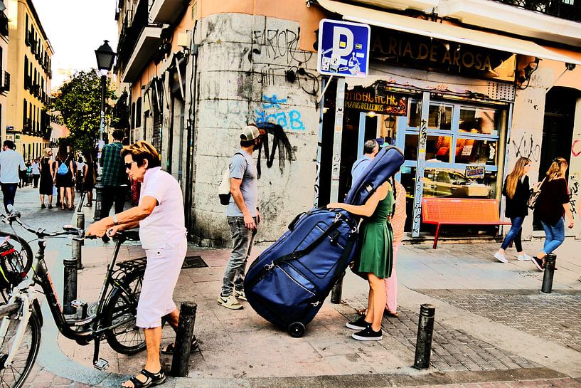 Madrid - Violoncelle avec fille par Wout van den Berg
