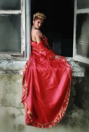 La dame en rouge sur Edwin van Unen