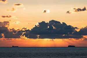 Coucher de soleil Mer du Nord Pays-Bas