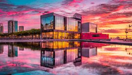 Stad met reflectie