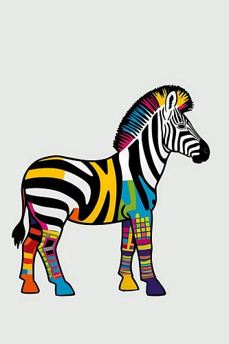 Kleurrijke zebra pop art