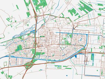 Kaart van Hoogeveen in de stijl Urban Ivory van Map Art Studio