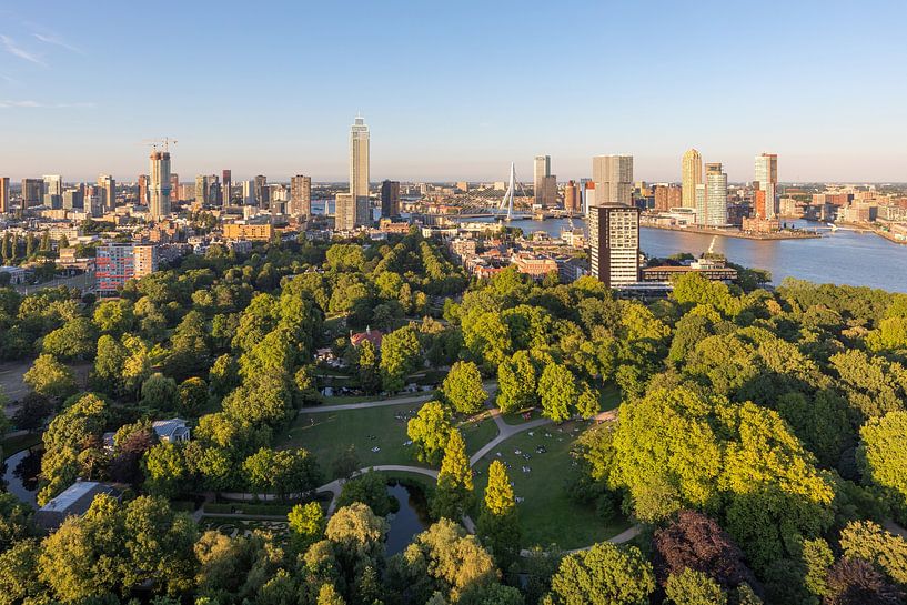 Het schitterende stadspark van Rotterdam tijdens de zonsondergang van MS Fotografie | Marc van der Stelt