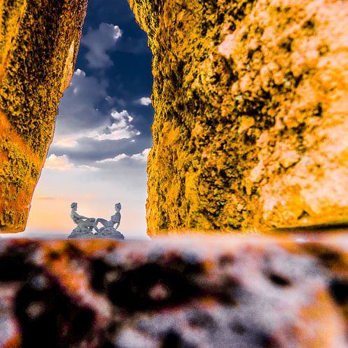 Beelden bij theater van de stilte, Lajatico, Toscane, Italië.