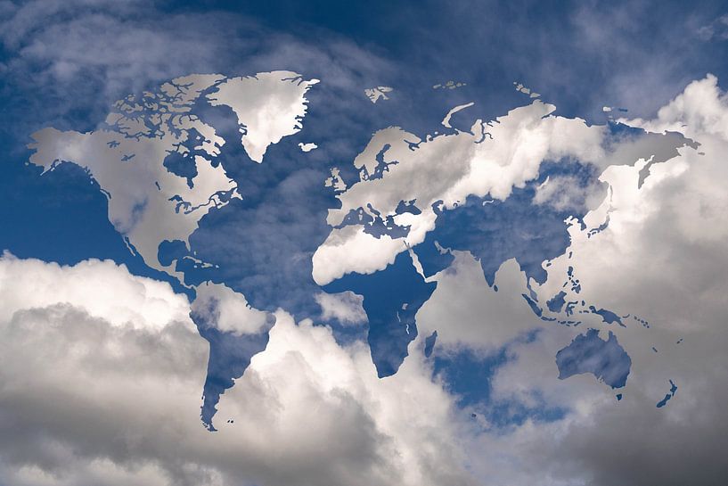 Weltkarte in den Wolken von Lisette Rijkers