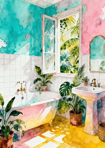 Henri Matisse Inspired Bohemian Bathroom