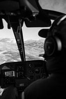 Helicopter flight during Icelandic winter