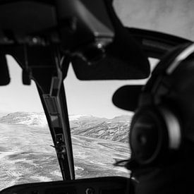 Hubschrauberflug im isländischen Winter von Guido Boogert