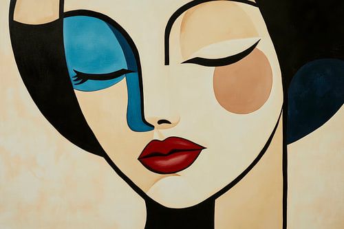 Elegant portret met geometrische vormen