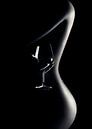 Nude woman red wine by Steven Kingsbury thumbnail