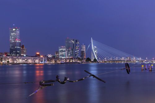 Het uitzicht op de Erasmusbrug, Wilhelminapier en het Noordereiland