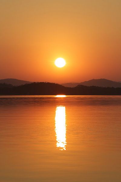 Orange atmospheric sunrise in Mexico | landscape | travel photography print by Kimberley Helmendag