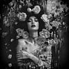 A Mystical Beauty Surrounded by Golden Flowers in a Dreamy World by Glitzy Fusion Frames