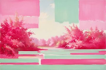 Kleurrijk abstract landschap schilderij van Imperial Art House