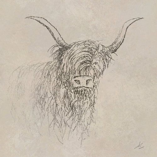 Schotse hooglander in greige landelijke kleur